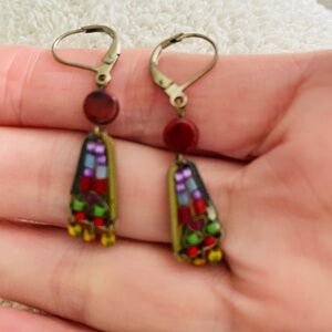 Ayalabar Vibrant Mosaic Leverback Earrings